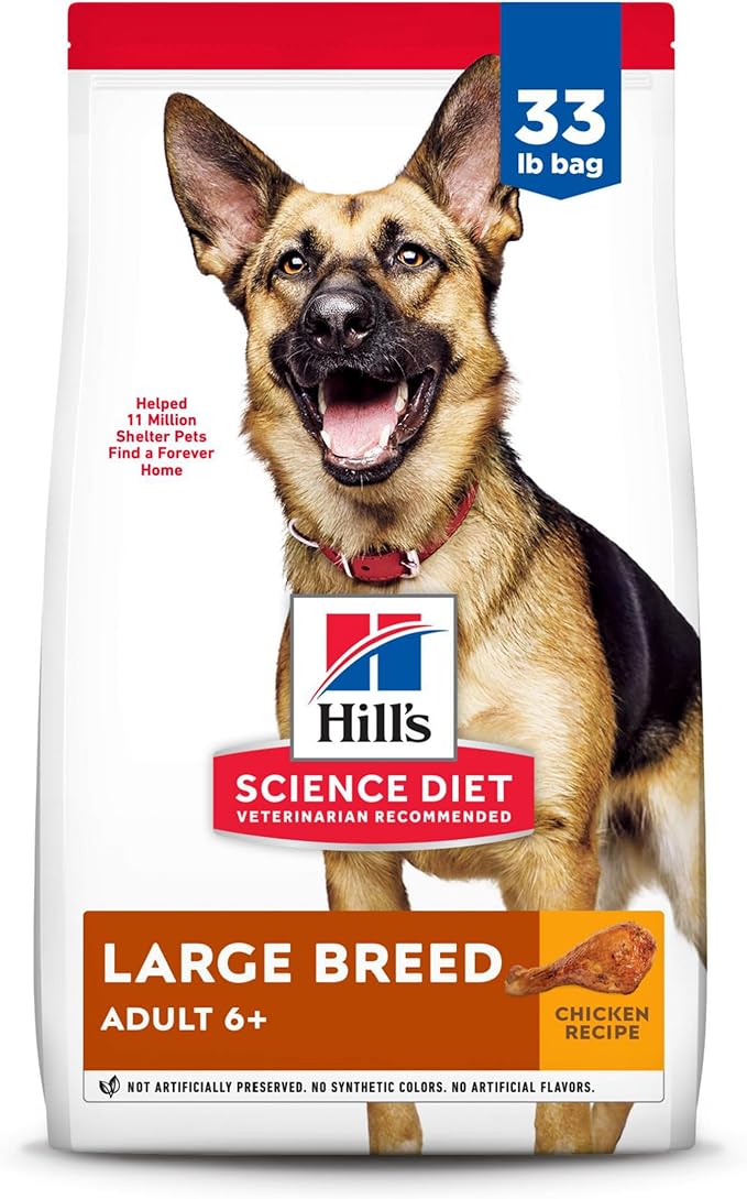 Hill's Science Diet Adult 6+ Large Breed Dry Dog Food, Chicken, 33 lb. Bag