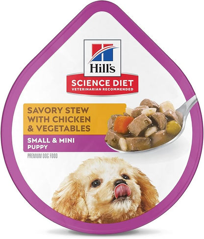 Hill's Science Diet Puppy Small & Mini Wet Dog Food, Chicken & Vegetables, 3.5 oz. Trays, 12-Pack