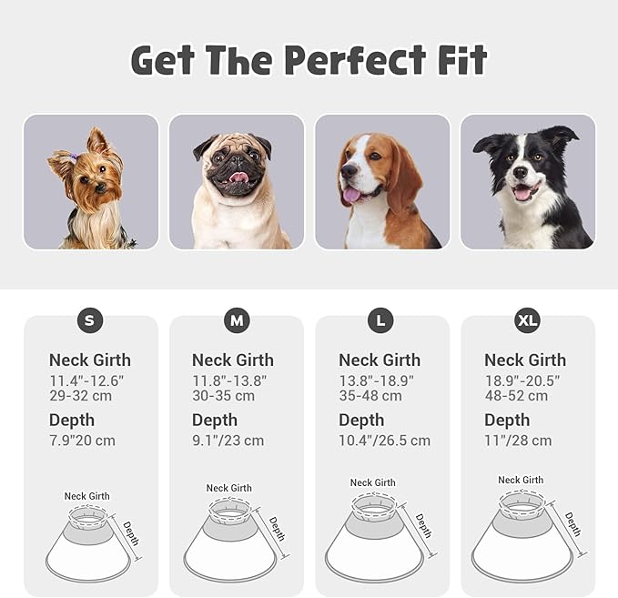 Avont Dog Cone Alternative, Adjustable Soft Comfy Foldable E Cones for Medium Large Dogs After Surgery, Escape-Proof Elizabethan Collar for Surgical Wound Recovery Stop Licking -Star(M)