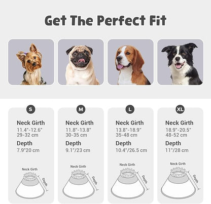 Avont Dog Cone Alternative, Adjustable Soft Comfy Foldable E Cones for Medium Large Dogs After Surgery, Escape-Proof Elizabethan Collar for Surgical Wound Recovery Stop Licking -Star(M)