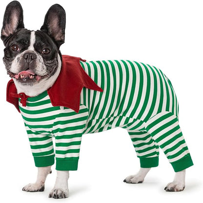 Striped Dog Surgery Recovery Suit Female Male,Puppy Dogs Onesie Cats Long Sleeve Bodysuit After Surgery Neuter for Abdominal Wounds Protective(with Bib)