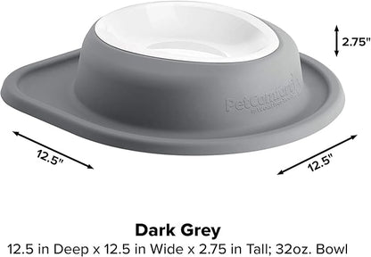 WeatherTech Single Low Pet Feeding System w/Plastic Dog/Cat Bowls - 32 oz (4 Cups) Dark Grey (PSL3203DG)