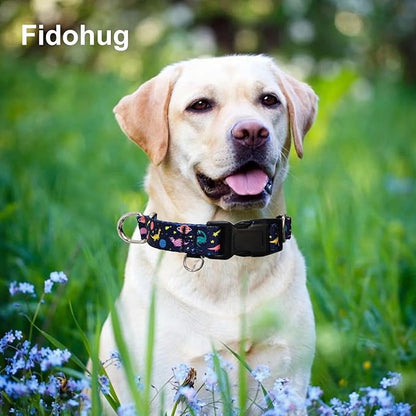 Martingale Collar for Dogs with Buckle No Pull Adjustable Nylon Limited Slip Training Dog Collars (Blue Dinosaur, Medium)