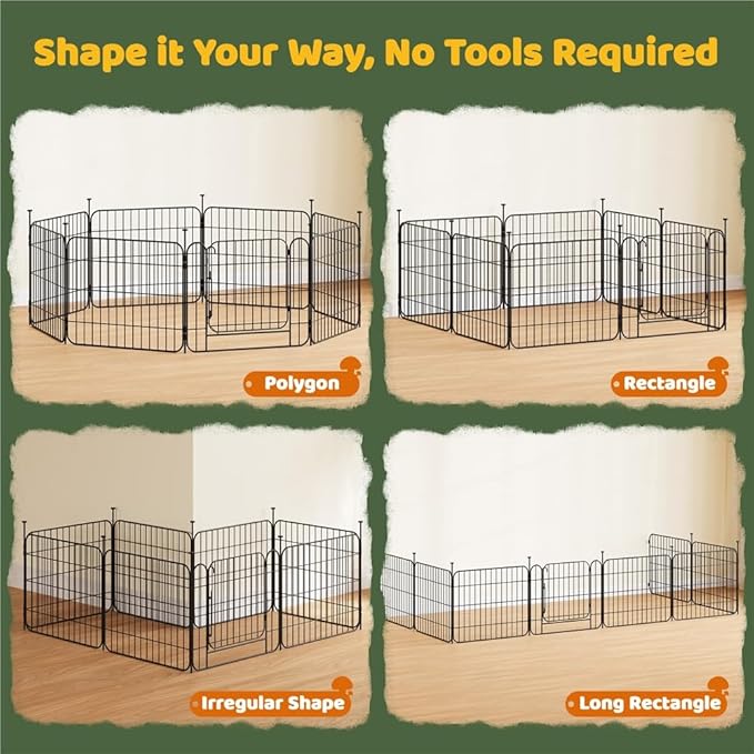 Yaheetech Expandable Dog Playpen, 16 Panel 20 inch Puppy Playpen with Door Indoor/Outdoor Pet Fence for Small Medium Dogs