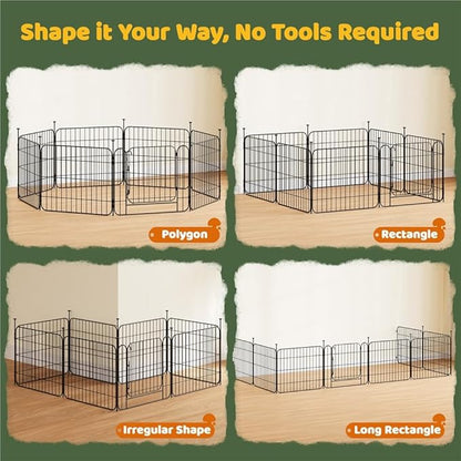 Yaheetech Expandable Dog Playpen, 16 Panel 20 inch Puppy Playpen with Door Indoor/Outdoor Pet Fence for Small Medium Dogs