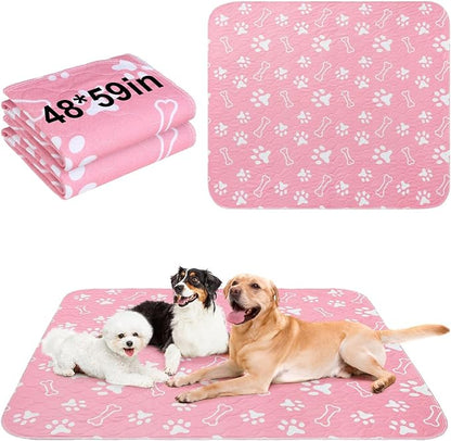 BEAUTYZOO 2 Pack Washable Pee Pads for Dogs, Reusable Puppy Pads for Potty Training, Waterproof Super Absorbent Wee Wee Pads for Dogs Non-Slip, Pet Whelping Mats Playpen Dog Crate Floors, 48IN x 60IN