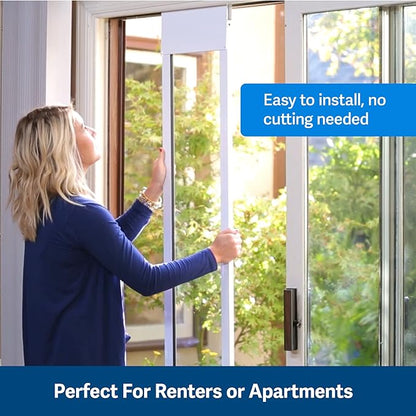 PetSafe Sliding Glass Pet Door - No-Cut DIY Install Doggy Door for Renters - Aluminum Frame - Adjustable Height 91 7/16" to 96" - Ideal for Large Dogs Up to 130 lb - White