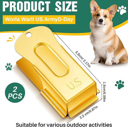 2 Pieces Brass Pet Training Clicker Signaling Cricket Clicker Metal Dog Clicker for Puppy Cats Trainer Pet Owners(Gold)