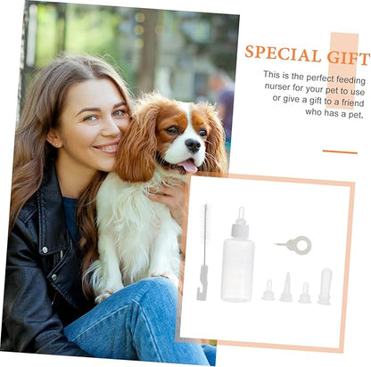 POPETPOP 2sets Pet Nursing Bottle Milk Feeder Kit for Puppies Cats Pet Feeding Bottles Scale Material Portable for Outdoor