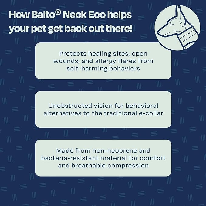 Balto Neck Eco Soft Recovery Collar for Dogs – E-Collar Alternative for Post-Surgery, Allergy Relief & Wound Protection – Adjustable, Breathable, Washable Cone – Vet-Approved (Extra Extra Small)