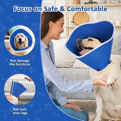 BARKLESS Dog Cone, Soft Cone for Dogs After Surgery to Stop Licking, Alternative to Recovery Collar for Large Breeds, Adjustable Elizabethan Collar for Neutering and Wound Care