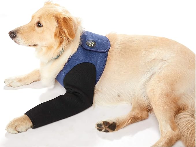 Coodeo Dog Recovery Suit, Cone Collar Alternative, Abrasion Resistant Dog Recovery Sleeve, Washable 2.5mm Thick and Waterproof, Pet Wounds Prevent Licking, Bite, Keep Dry（Blue，XS
