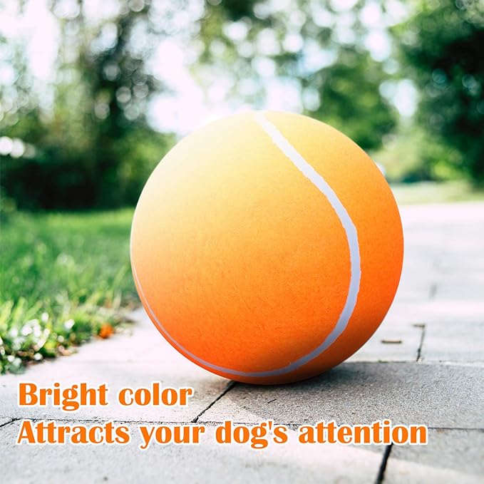Banfeng Big Tennis Ball for Dogs, Giant Dog Tennis Ball Toy Large Outdoor Sports Gift for Small Medium Large Dog (Orange, 9.5 inch)