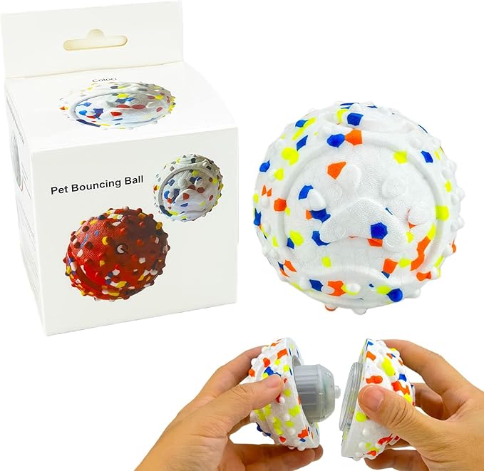 CAISHOW Electric Interactive Dog Toy Ball, Automatic Active Rolling Balls for Small Medium Dogs, Self Moving Bouncing Jumping Rechargeable Funny Pet Toys for Boredom Puppy Cat Kitten Indoor Outdoor