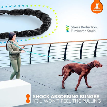 SparklyPets - Bungee Rope Handsfree Leash for 1 Dog - Demovable Slip Lead - Waist or Hip Belt Leash for Dog Walking, Running, Carnicross - Medium & Large Breeds