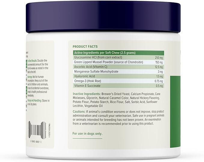 YuMOVE Hip & Joint Supplement for Dogs with Glucosamine, Hyaluronic Acid, Green Lipped Mussel & Omega 3 Joint Supplement - Regular or Advanced Strength (150ct Chews, Regular Strength)