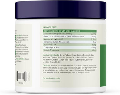 YuMOVE Hip & Joint Supplement for Dogs with Glucosamine, Hyaluronic Acid, Green Lipped Mussel & Omega 3 Joint Supplement - Regular or Advanced Strength (150ct Chews, Regular Strength)