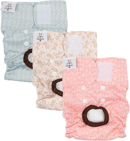 CuteBone Dog Diapers Female Washable Small Medium Large 3 Pack Reusable Doggie Diapers Puppy Period Pants for Doggy Heat Cycle Peeing