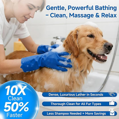 Pet Steam Brush for Dog & Cat – 3-in-1 Spray Hair Removal Comb for Shedding & Grooming, Softens Fur & Reduces Static – Water Brush for Long & Short Coats, Bath-Hating Pets, Includes Waterless Shampoo