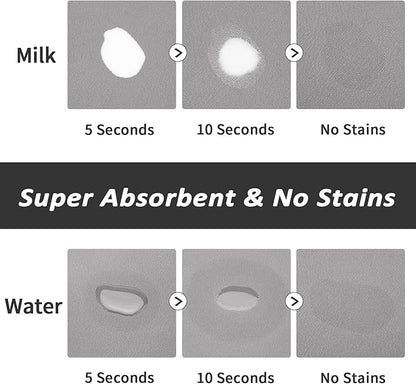 HotLive Dog Food Mat - Absorbent Cat Mat for Food and Water, No Stains Pet Feeding Bowl Mat, Easy to Clean Pet Placemats, Quick Dry Dog Water Dispenser Mat for Messy Drinkers | Grey 18"x 28"