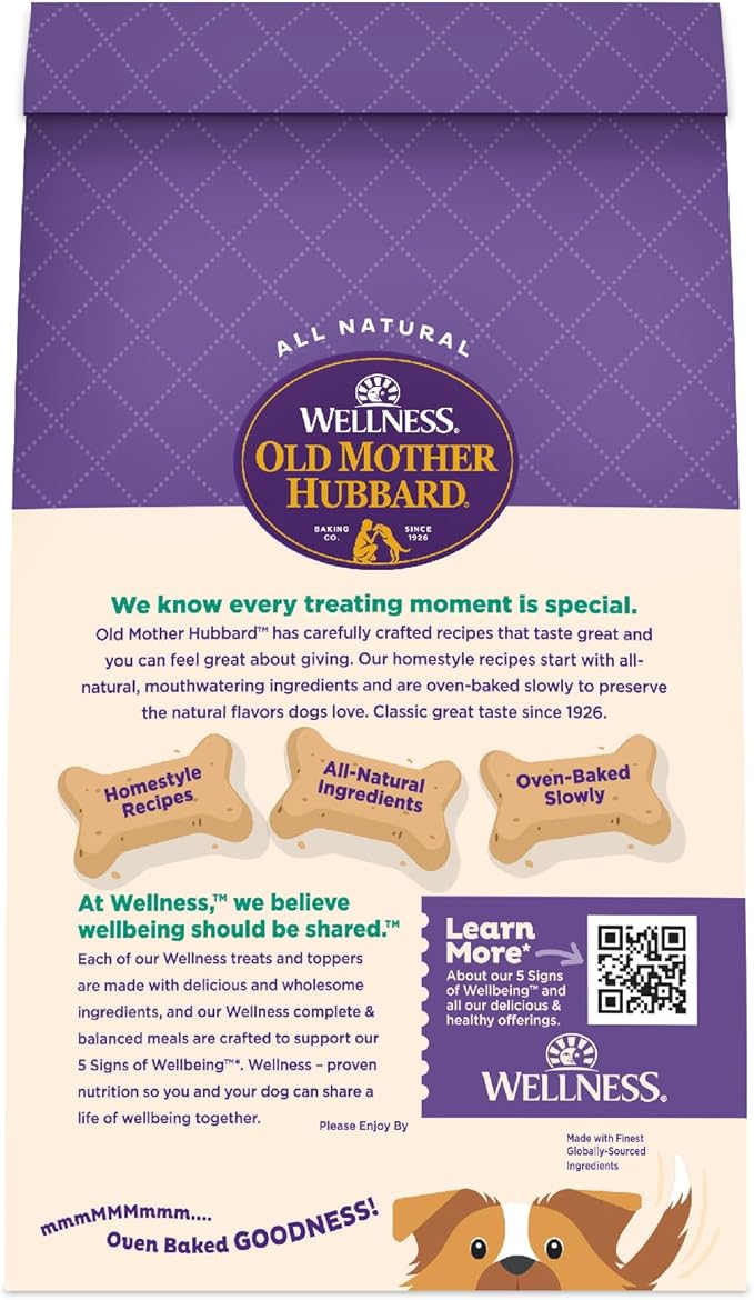 Wellness Old Mother Hubbard Minty Fresh Breath Dog Biscuits, Natural Training Treats, Spearmint and Chicken Flavor, Mini Size, 20 oz Bag