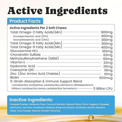 Omega 3 for Dogs – Salmon Oil for Dogs Skin & Coat Health, Fish Oil Supplement for Dog Shedding, Itch & Hot Spot Relief, Allergy Chews with EPA & DHA Fatty Acids for Skin & Joint Support - 180 Ct
