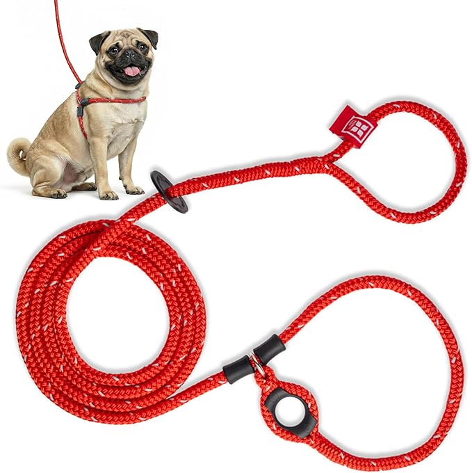 Harness Lead No Pull Dog Harness and Leash Set, Anti Pull Dog Harness, One-Piece Cushioned Rope Safely Prevents Escaping and Pulling (Small/Medium, Red/Reflective)
