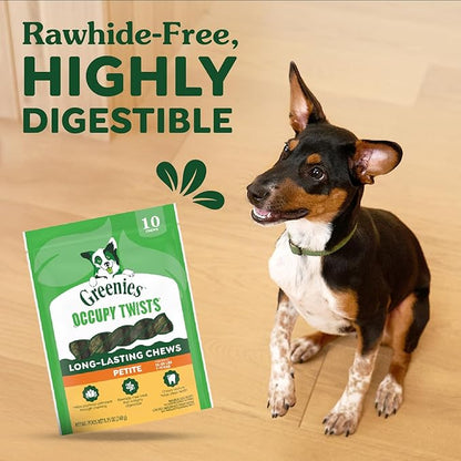 Greenies Occupy Twists Natural Dog Treats Petite Size Dog Chews Long Lasting Chicken Flavor, 35 oz. Pack, 40 Count