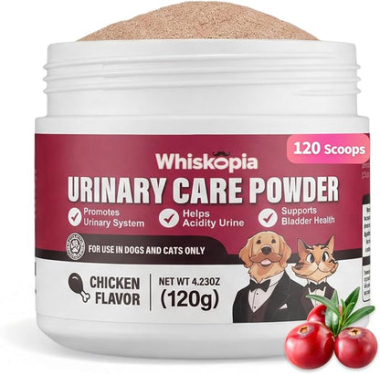Powdered Cranberry Supplement for Dogs and Cats 120 Scoops UTI Treatment Powder with D-Mannose, Omega-3, Supports Pet Kidney Bladder Health Immune and Gut Support Bladder Control for Dogs