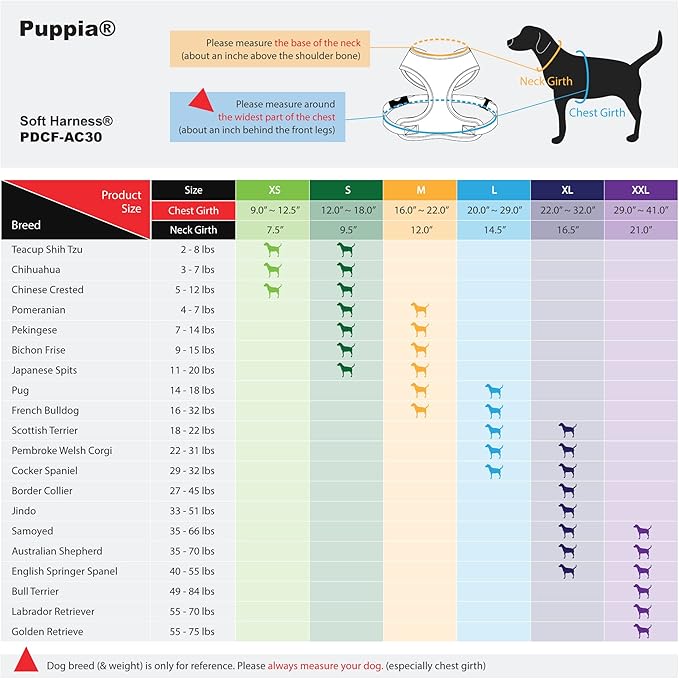 Authentic Puppia Soft Harness, Grey, Small (Pack of 3)