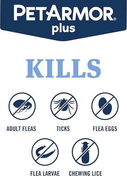 PetArmor Plus Flea and Tick Prevention for Dogs, Small Dog Flea and Tick Treatment, 12 Doses, Waterproof Topical, Fast Acting (5-22 lbs)