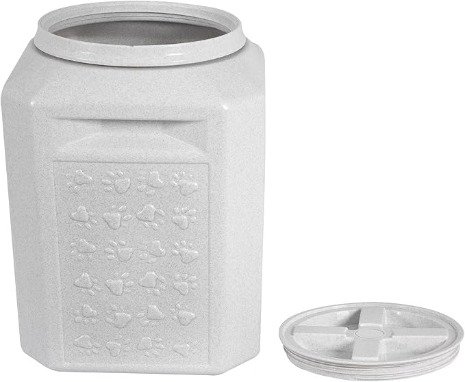 Vittles Vault Traditional Pet Food Storage Container For Dog Kibbles/Bird Seed/Oatmeal/Rice/Flour/Cereal, BPA Free Plastic, Sealed Airtight For Cat Food, Up To 35 lb, Made in USA, With Scoop, Gray