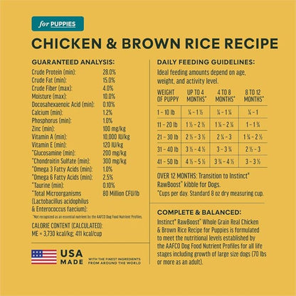 Instinct RawBoost Puppy, Natural Dry Dog Food with FreshDried Raw, Whole Grain Recipe - Real Chicken & Brown Rice, 20 lb. Bag