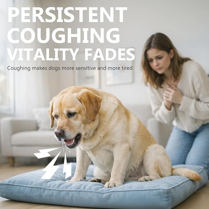 HAPIPET Dog Cough & Throat Relief Chews, Natural Kennel Cough Treatment with Herbal Extracts – Real Chicken Flavor, Soothes Breathing Discomfort, 120 Soft Chews