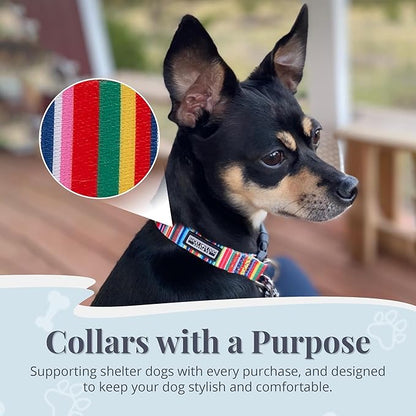 Lucky Love Dog - Adjustable Dog Collar with Easy Click Buckle for Small Ones, Durable, & Comfortable for Male & Female Dogs, Pet Collar for Puppies & Adult Dogs - Hippie, XS