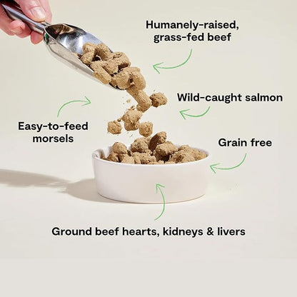 Open Farm, Freeze Dried Raw Dog Food, Morsels with 95% Meat, Organs & Bone, Organic Produce & Superfoods, Complete Meal or Freeze Dried Dog Food Topper, Surf & Turf Recipe, 22oz Bag