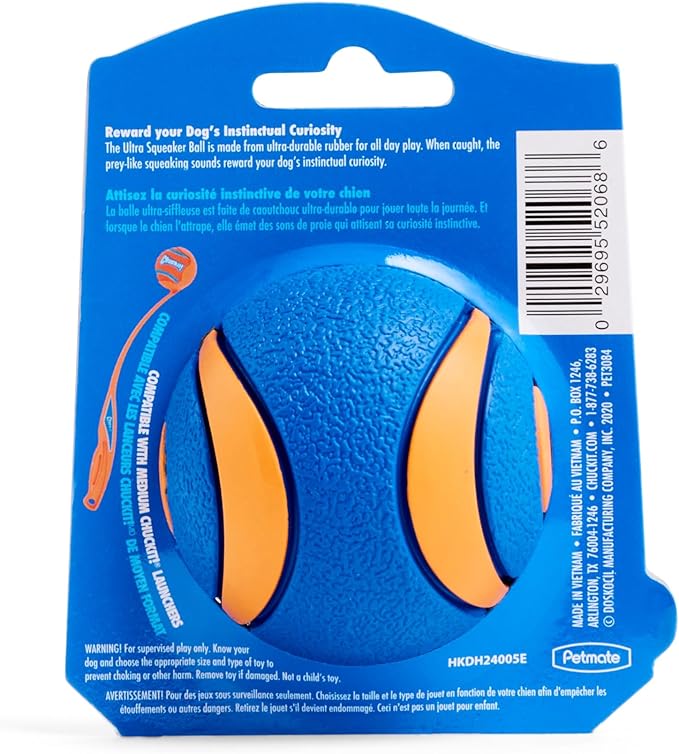 Chuckit! Ultra Squeaker Dog Ball, Fetch Toy, Medium, 1 Pack