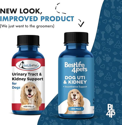 Dog UTI Treatment & Kidney Health Formula – Natural Dog Urinary Tract Supplements to Manage Urine Frequency & Leaks – Bladder Control Support for Urinary Incontinence & Renal Health – 2 Pack