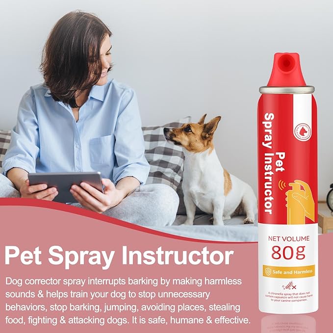 Corrector Spray Dog Trainer, 80ml 1 Pack Dog Corrector Spray for Dogs to Stops Barking, Jumping Up Attacks & Unwanted Dog Behaviour Humane Effective