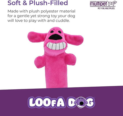 Multipet Original Loofa Dog Plush Toy - Squeaky Toy for All Dogs - Extra Soft Plush - Stuffed Animal Dog Toys for Playing (1 Count, 6”, Random Color Surprise)