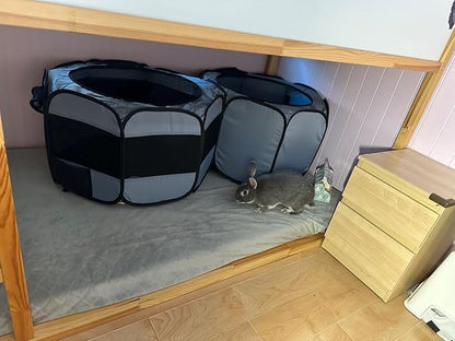 Pet Playpen Pop up Small Pet Cage Enclosure Tent Chick Run Brooder Coop Foldable Kennel for Kitten Ferret Puppy Guinea Pig Rabbit Hamster Chinchillas(No Divider, Unified Space)