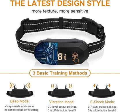 BT02 Bark Training Collar,Three Training Mode: Sound, Vibration, Shock, black