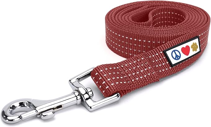 Pawtitas Marsala Brown Dog Leash 6 ft M/L Reflective Durable Lightweight Dog Lead for Medium or Large Dogs and Puppies