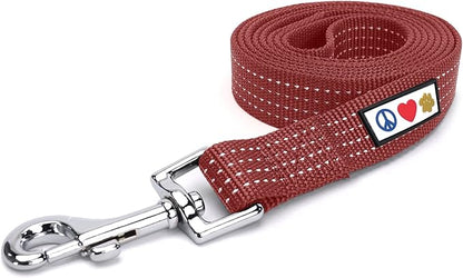 Pawtitas Marsala Brown Dog Leash 6 ft M/L Reflective Durable Lightweight Dog Lead for Medium or Large Dogs and Puppies