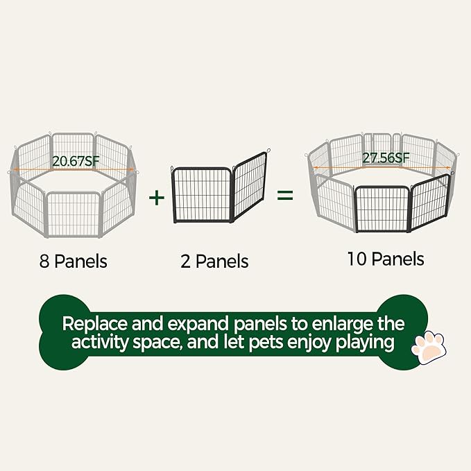 Yaheetech Dog Playpen, 24 inch 2 Panels Dog Pen for Indoor Heavy Duty Puppy Exercise Pen Metal Pet Fence for RV Camping/Yard/Garden