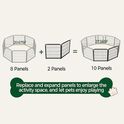 Yaheetech Dog Playpen, 24 inch 4 Panels Dog Pen for Indoor Heavy Duty Puppy Exercise Pen Metal Pet Fence for RV Camping/Yard/Garden