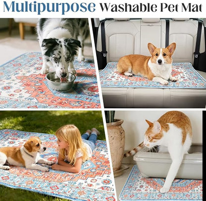 Washable Pee Pads for Dogs 2 Pack Reusable Puppy Training Pads 40"x26" Super Absorbent Waterproof Dog Training Pads, Non-Slip Potty Pads Whelping Pads Litter Mat Pet Supplies - Orange/Mix