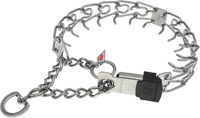 Herm Sprenger Stainless Steel Dog Collar with Short Links and Quick Release ClicLock Buckle Made in Germany (Stainless Steel, 20in x 3.0mm (Neck Size up to 16-17in))
