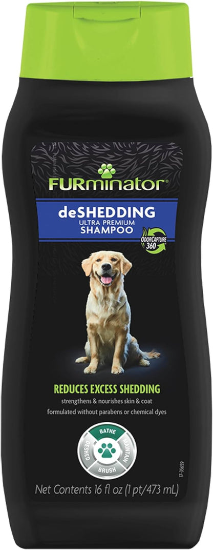 FURminator Ultra Premium deShedding Shampoo for Dogs Helps Reduce Excess Shedding, 16 oz