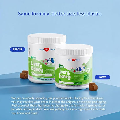 Milk Thistle for Dogs - 90 Soft Chews - Liver and Kidney Support - Hepatic Support with EPA & DHA - Detox - Liver Supplement for Dogs with Choline and L-Arginine.